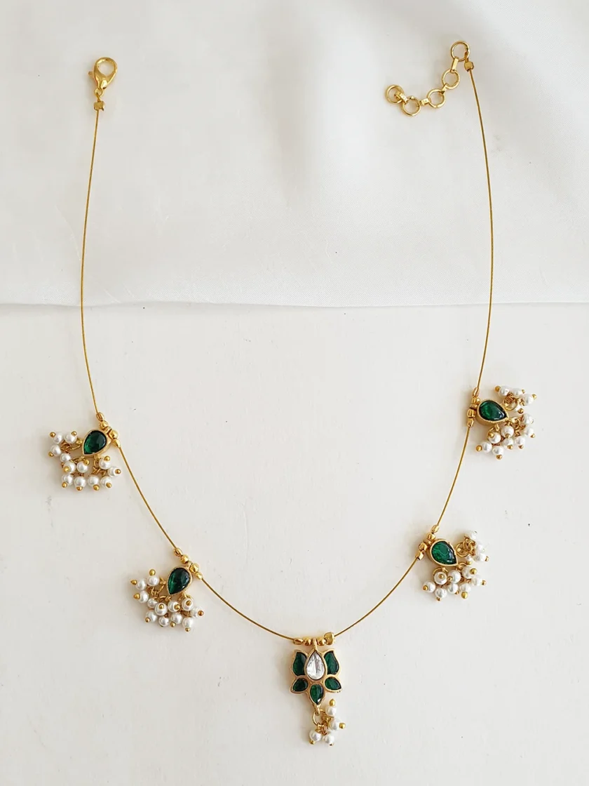 NECKLACE AD STONE-A1546 GREEN