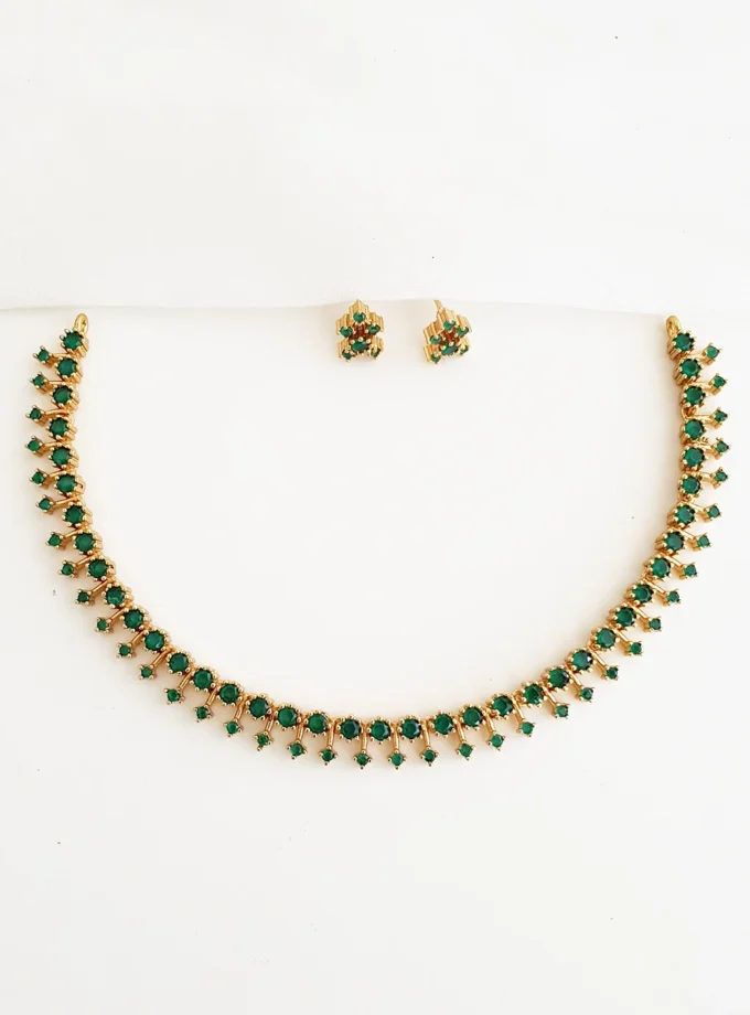NECKLACE AD STONE-A952 GREEN