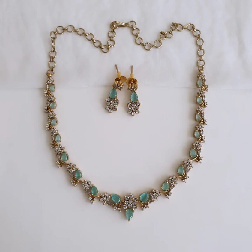 AD STONE NECKLACE-A1869 LIGHT GREEN