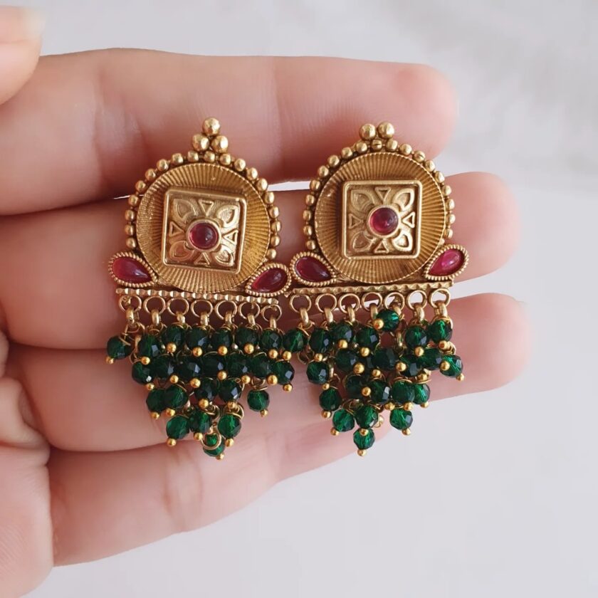 EARRING-E116 GREEN