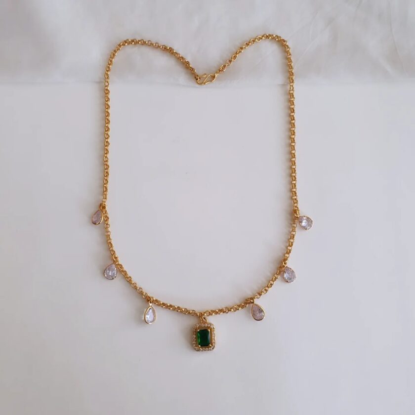 AD STONE NECKLACE-A2081 GREEN