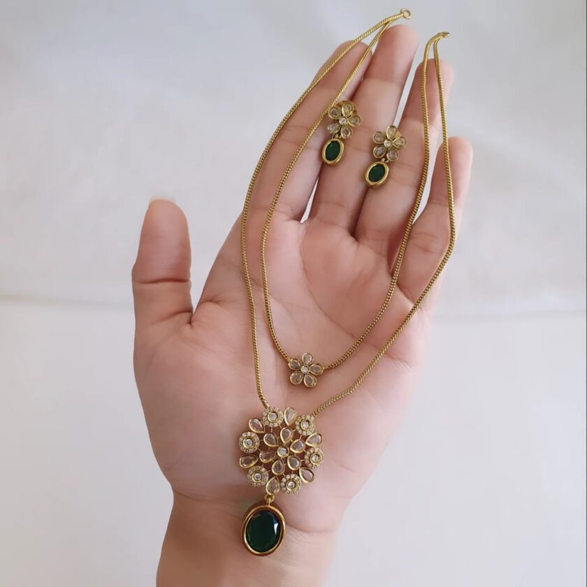 NECKLACE-A2342 GREEN