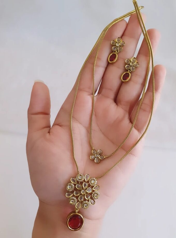 NECKLACE-A2342 RUBY