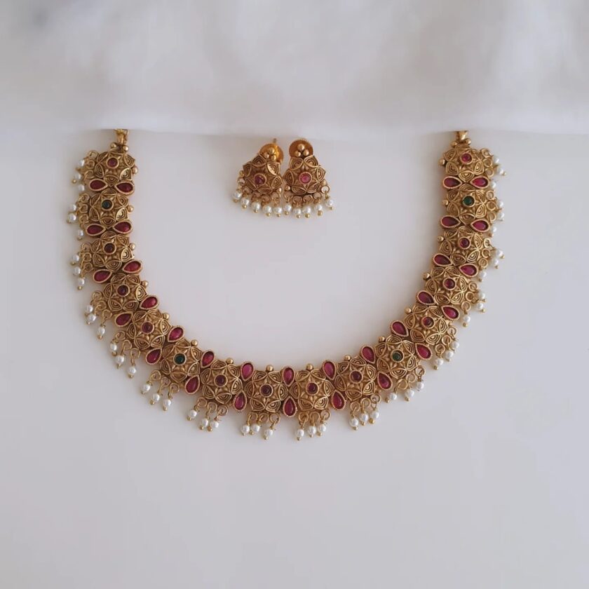 NECKLACE-A2345 PEARL MULTI