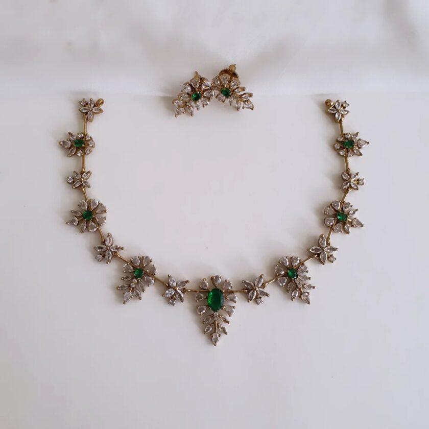 NECKLACE AD STONE-A2385 GREEN