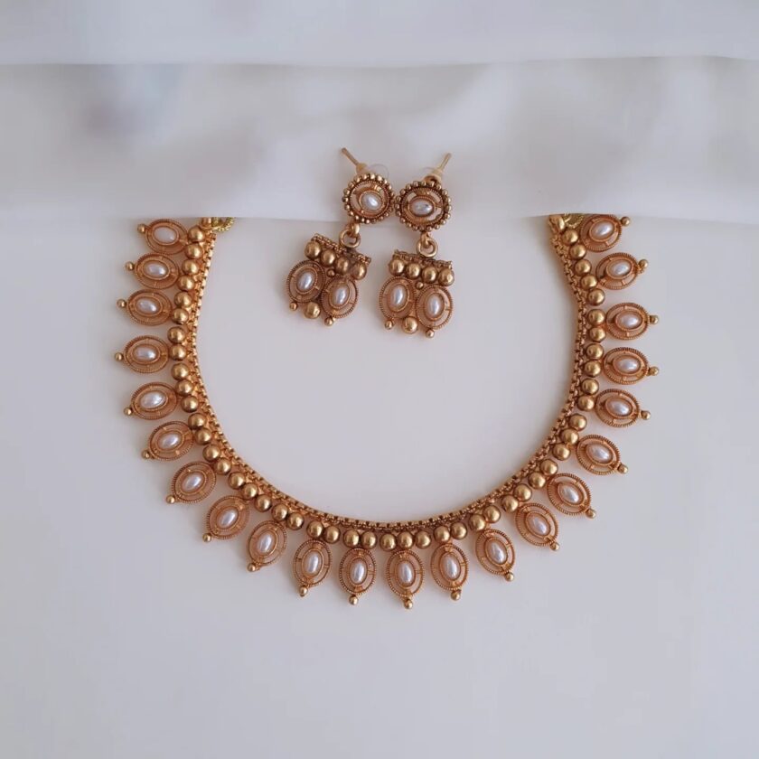 NECKLACE-A2392 PEARL