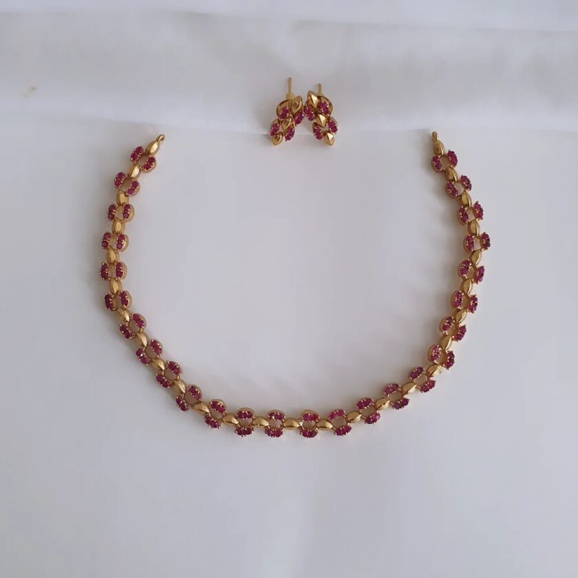 NECKLACE AD STONE-A2397 RUBY