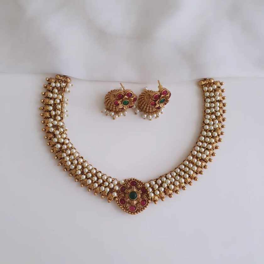 NECKLACE-A2454 PEARL