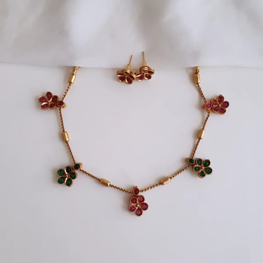 NECKLACE-A2460 RUBY GREEN