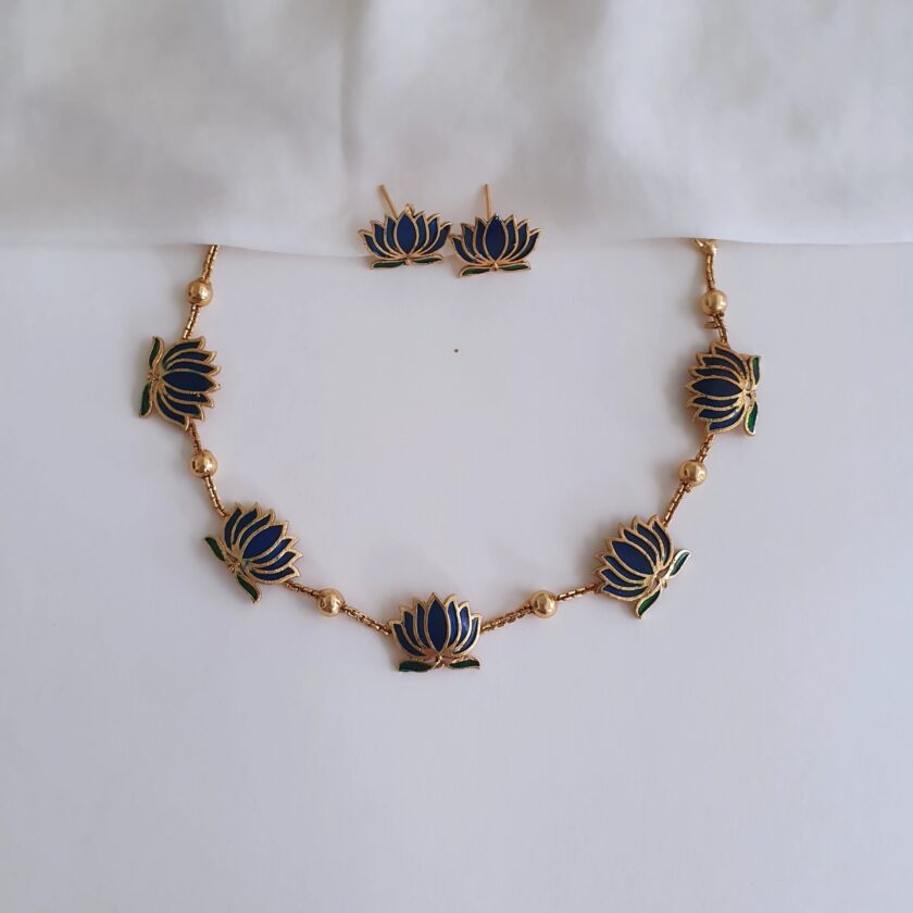 NECKLACE LOTUS-A2304 BLUE
