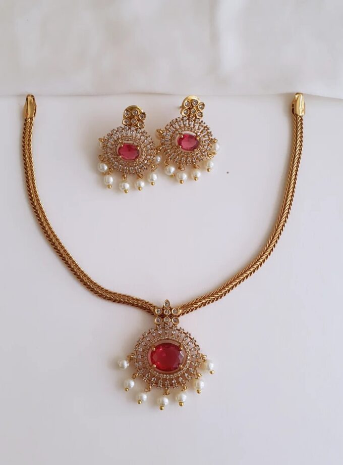 AD STONE NECKLACE(R)-A2472 RUBY