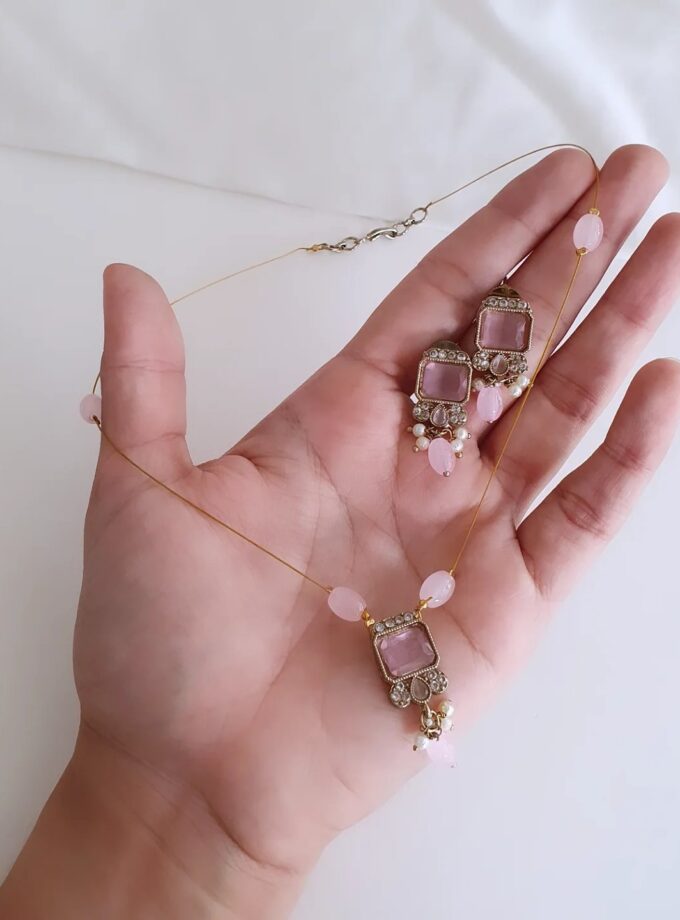 INVISIBLE CHAIN AD STONE-A2501 PINK