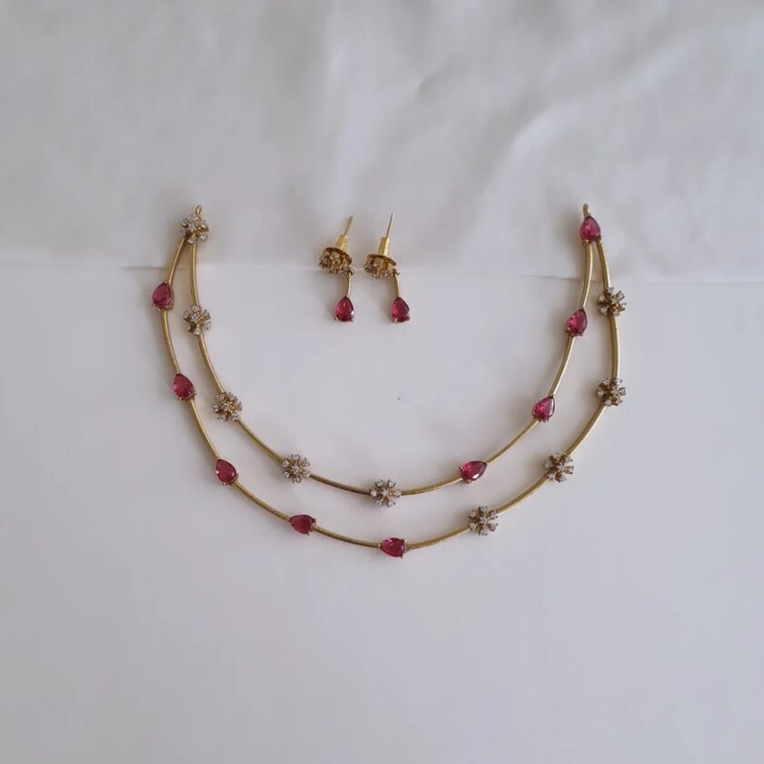 NECKLACE AD STONE-A2524 RUBY