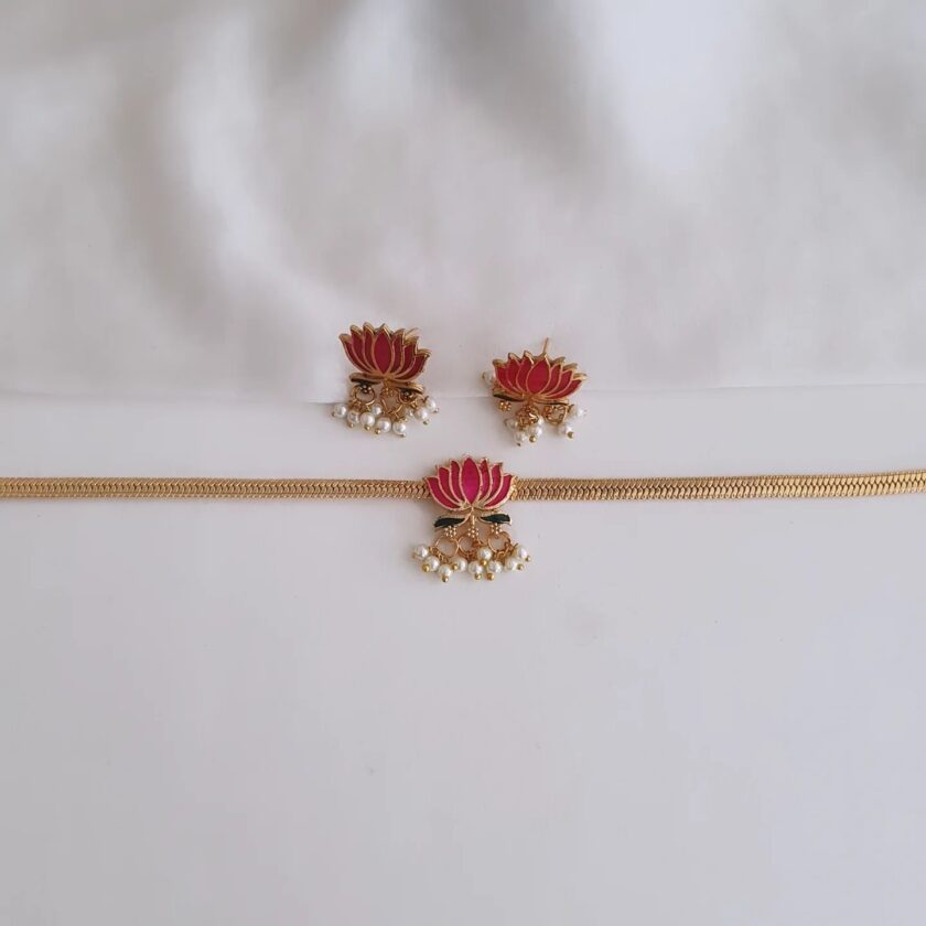 CHOKER LOTUS-A2568 PINK