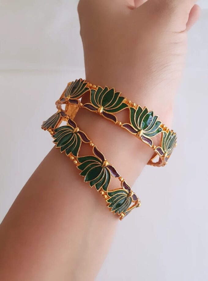 BANGLE SET OF TWO-A2649 GREEN