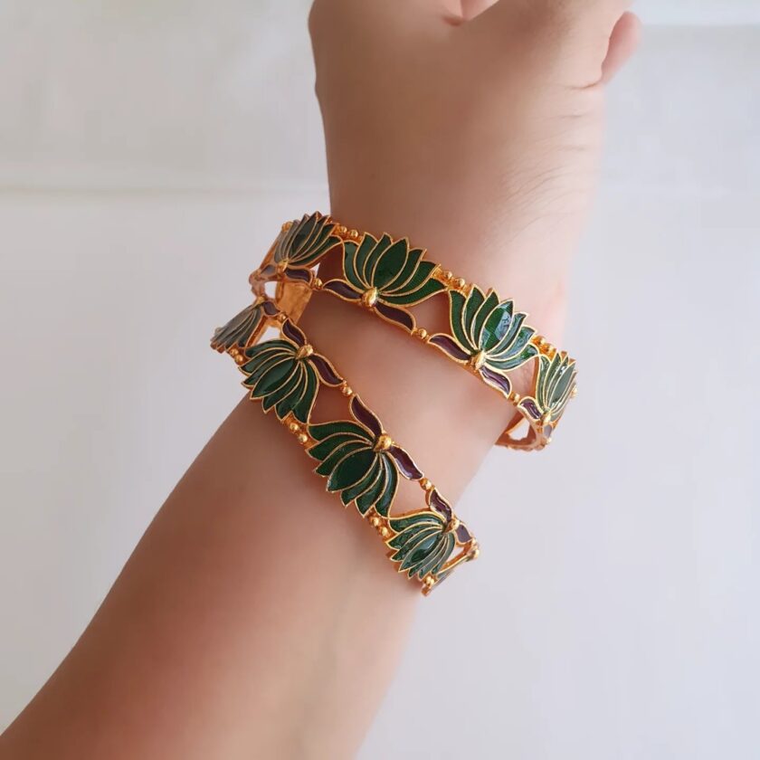 BANGLE SET OF TWO-A2649 GREEN