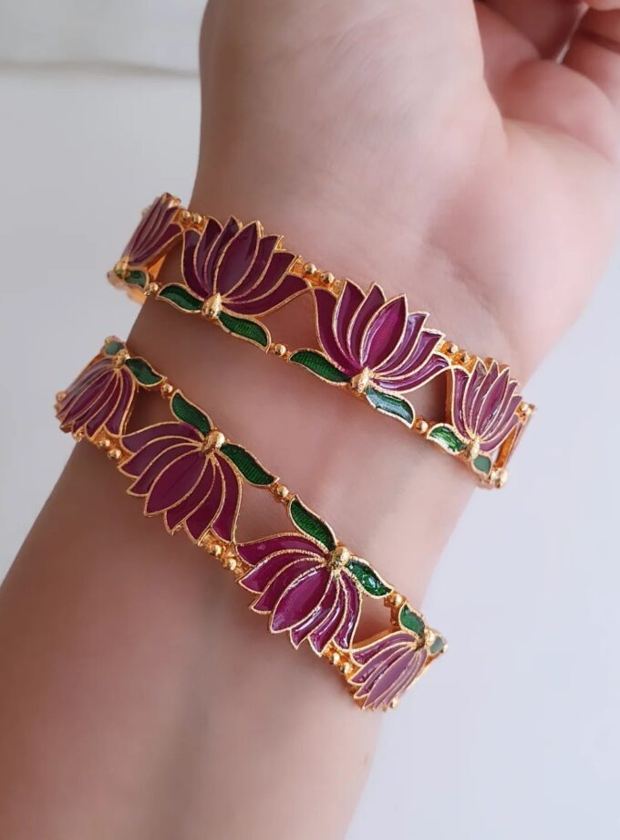 BANGLE LOTUS SET OF TWO-A2649 PURPLE