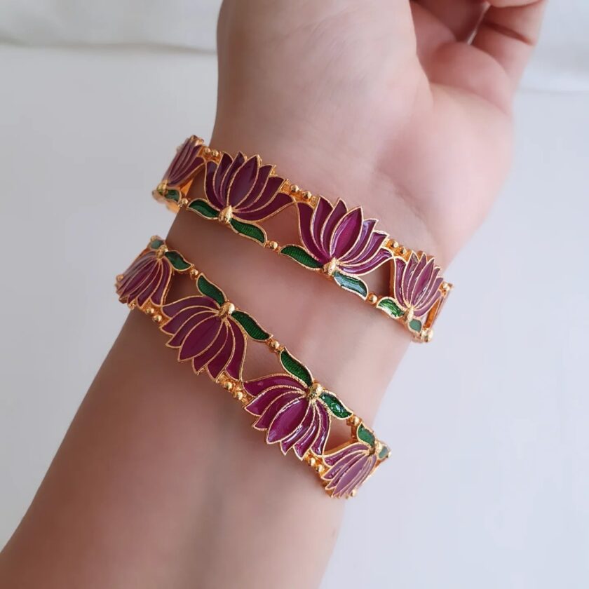 BANGLE LOTUS SET OF TWO-A2649 PURPLE