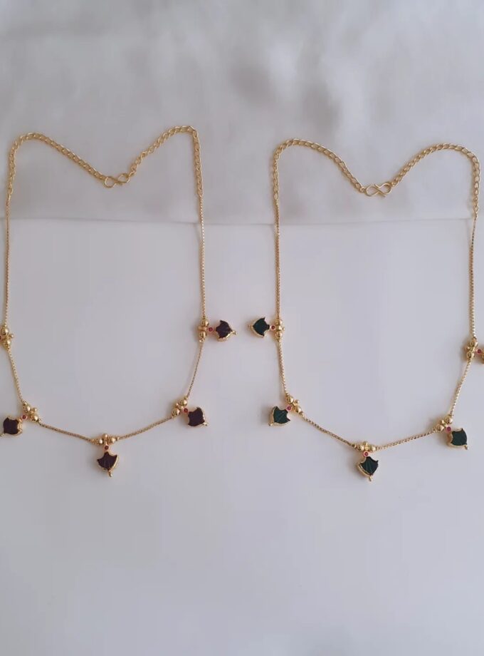 SHORT HAARAM PALAKA REVERSIBLE MICRO PLATED-A2687 RUBY GREEN