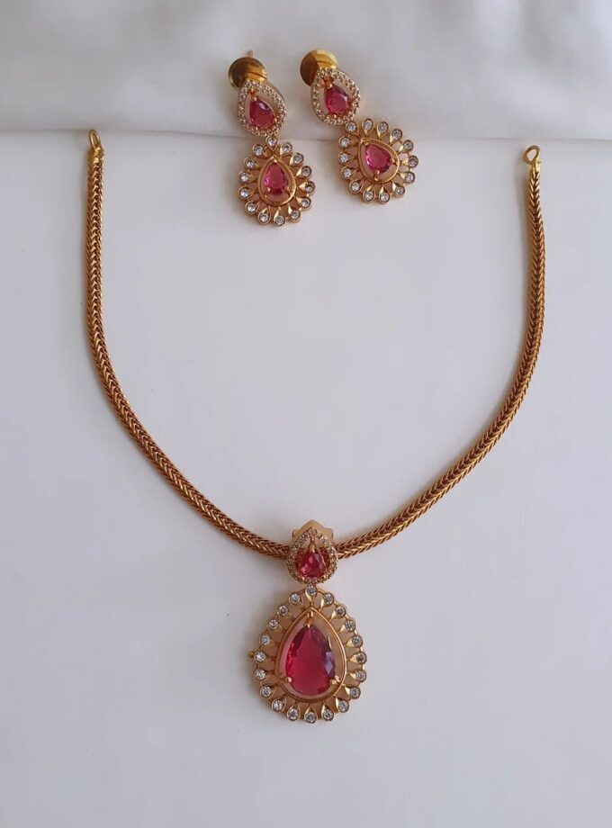 NECKLACE AD STONE-A2730 RUBY