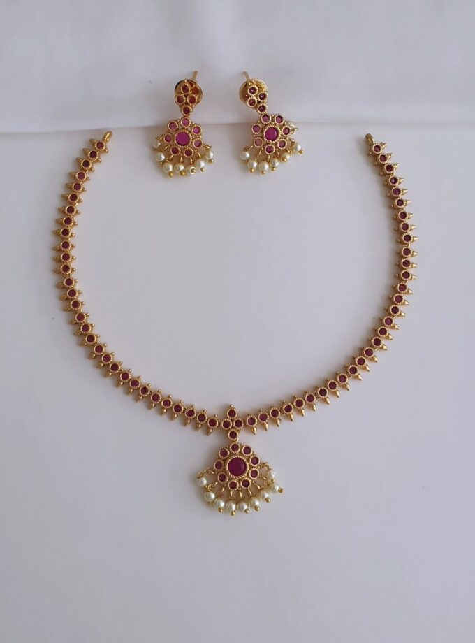 NECKLACE AD STONE-A2483 RUBY