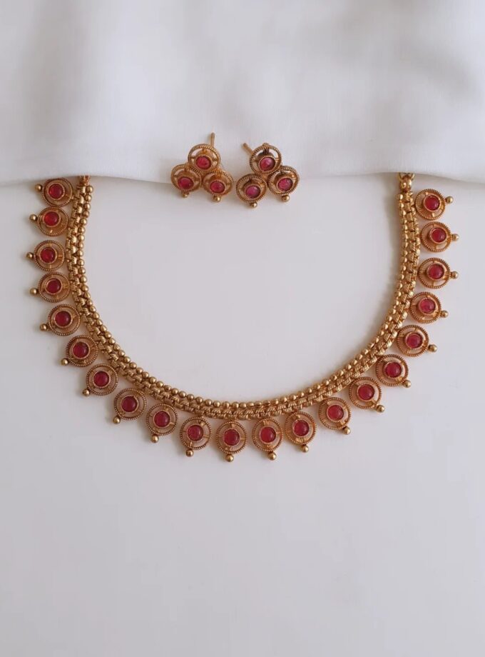 NECKLACE-A2798 RUBY