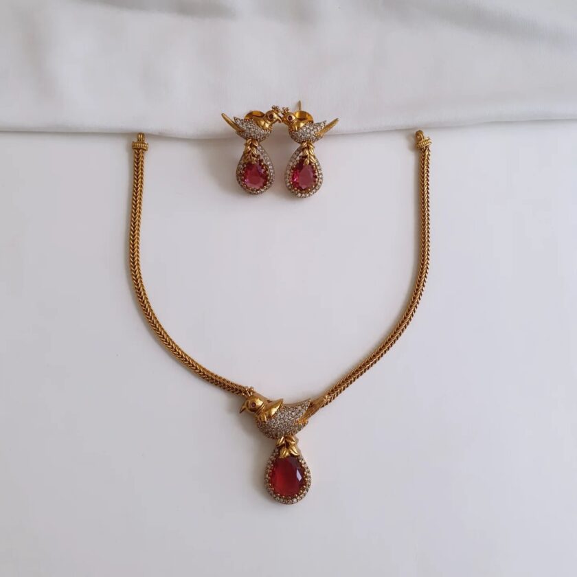 NECKLACE AD STONE-A2821 RUBY