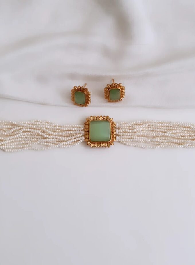 CHOKER PEARL-A2833 LIGHT GREEN