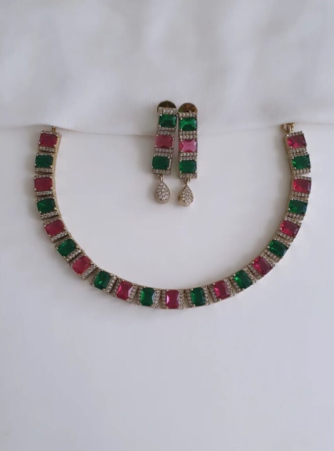 NECKLACE AD STONE PREMIUM-A2874 RUBY GREEN