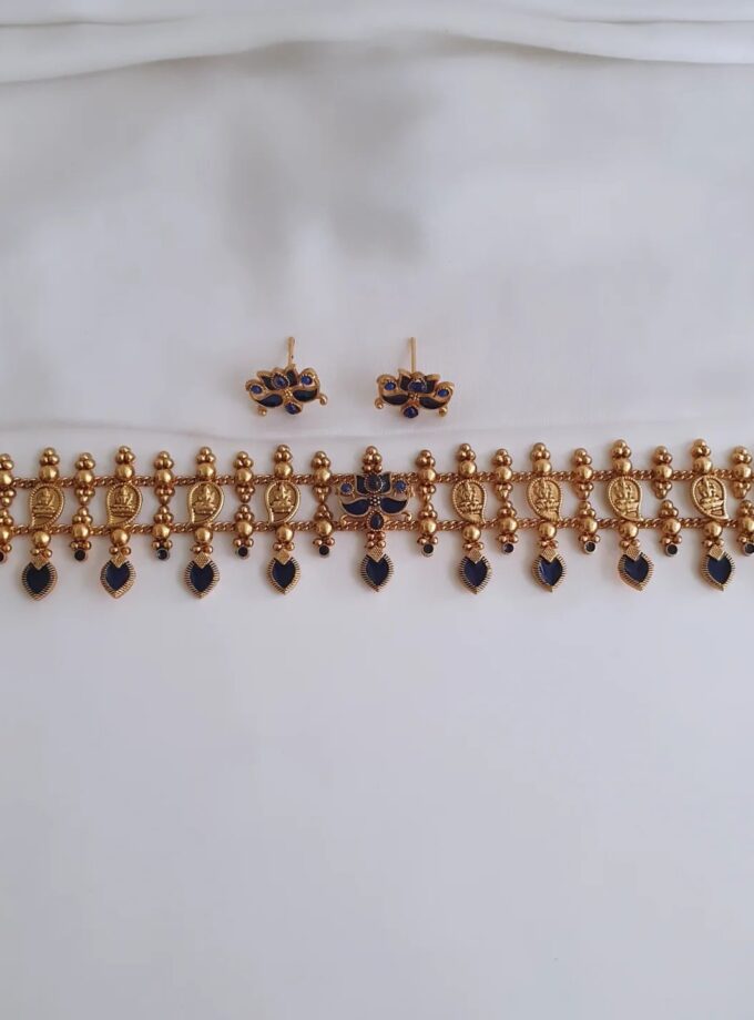 CHOKER PALAKA LEAF-A2902 BLUE