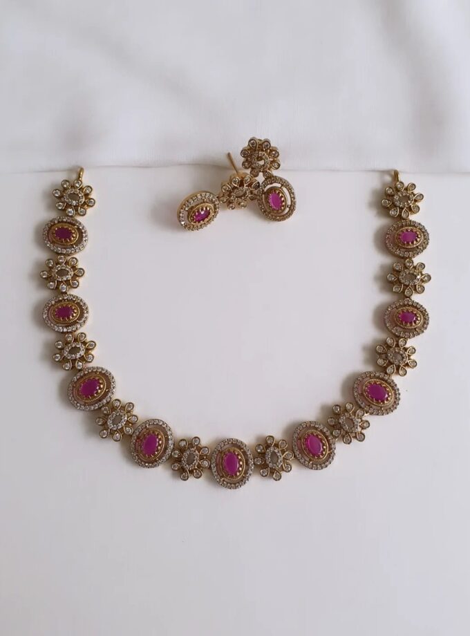 AD STONE NECKLACE-A3077 RUBY