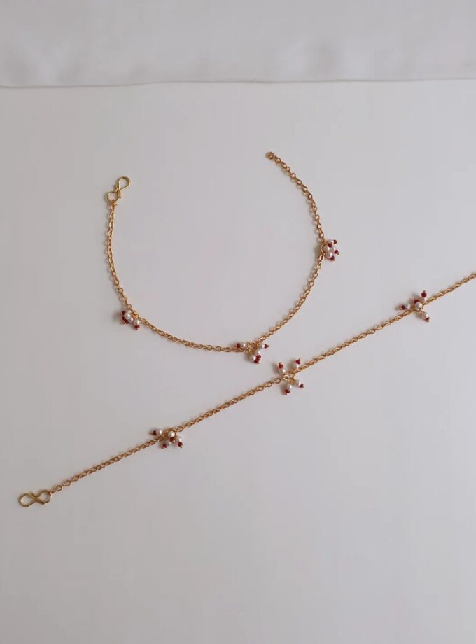 ANKLET-A3176 RUBY(11 INCHES)