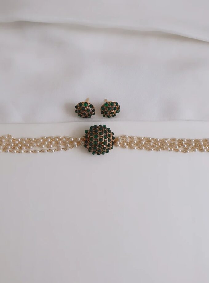 CHOKER PEARL-A3177 GREEN