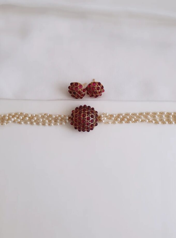 CHOKER PEARL-A3177 RUBY
