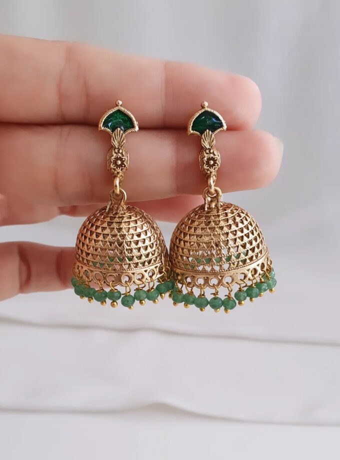 EARRING JUMKA-A3234 GREEN