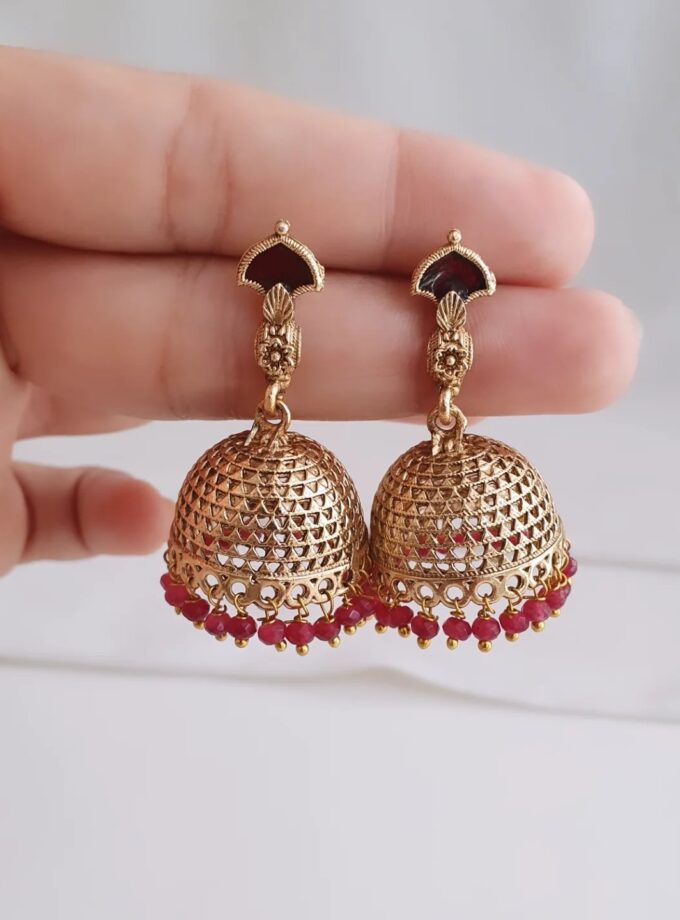 EARRING JUMKA-A3234 RUBY