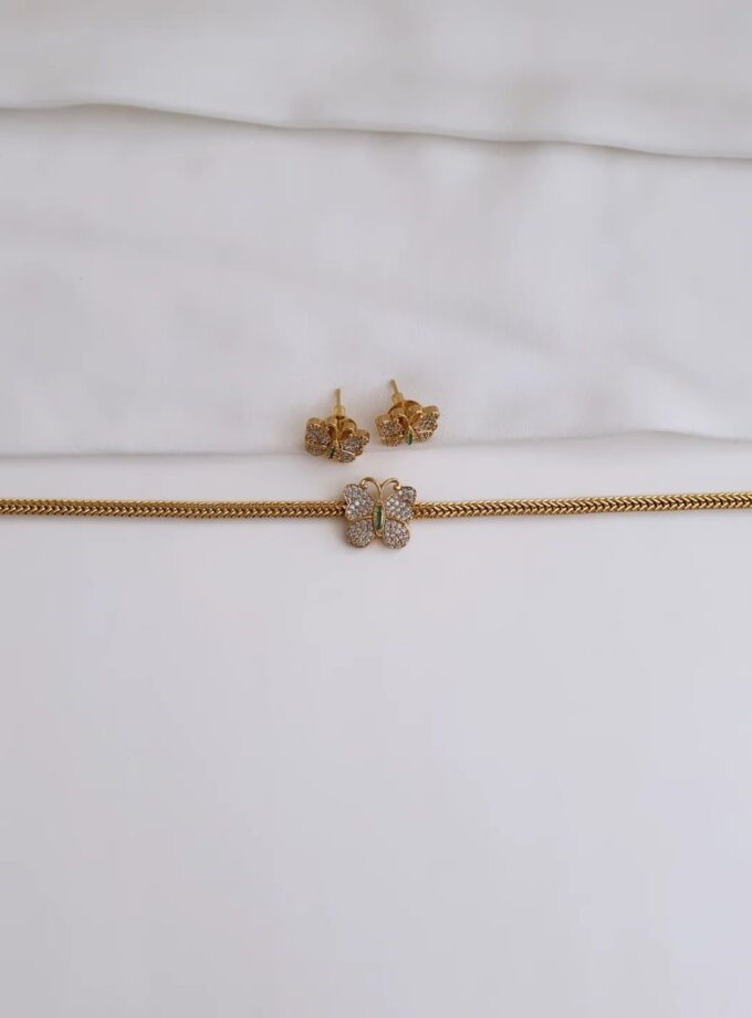 CHOKER AD STONE BUTTERFLY-A2384 GREEN