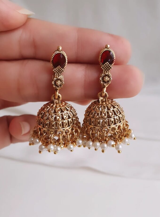 EARRING JUMKA-A3236 RUBY