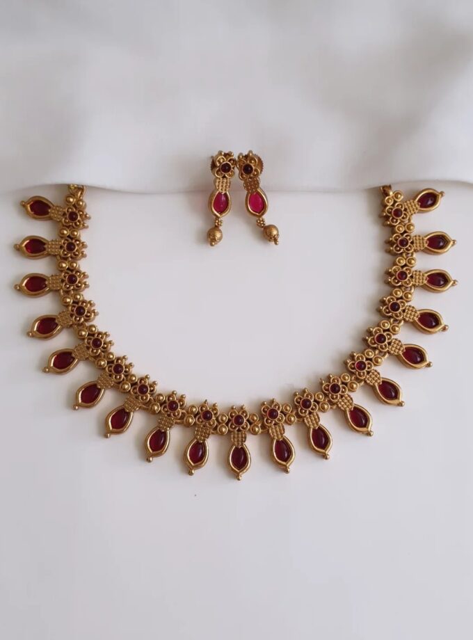 PALAKA NECKLACE-A3241 RUBY