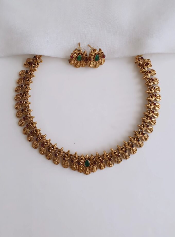 NECKLACE PEACOCK COIN-A3254