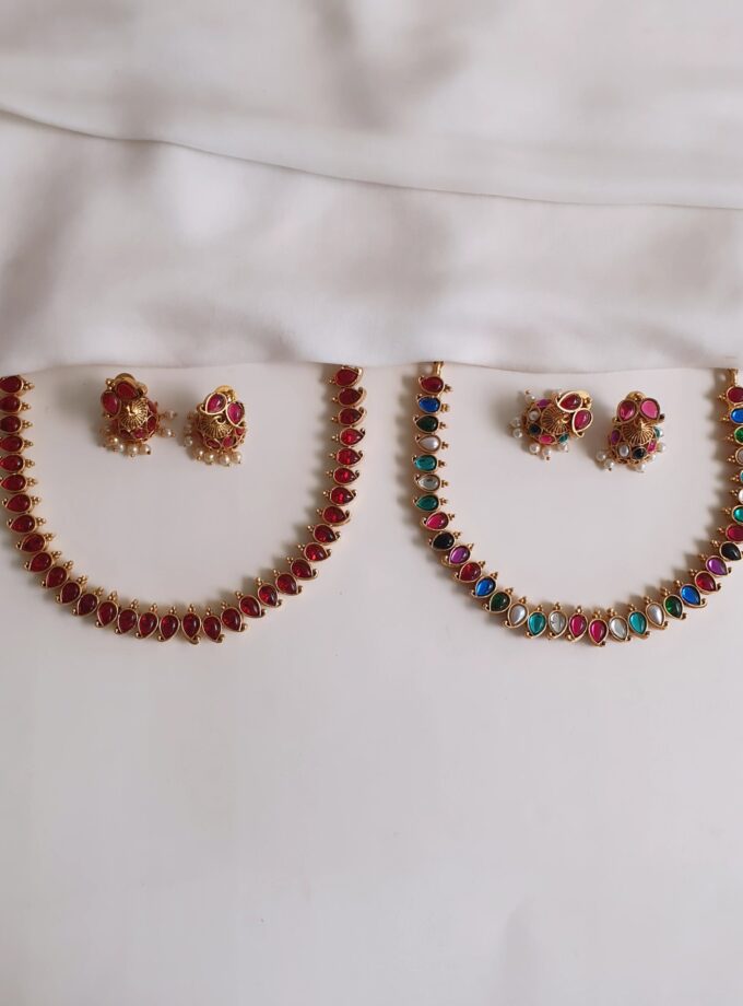 REVERSIBLE NECKLACE-A155 MULTI RUBY