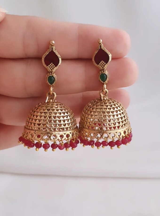 EARRING JUMKA-A3274 RUBY