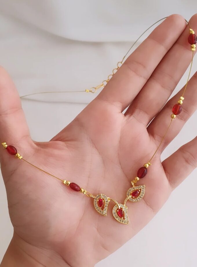 INVISIBLE CHAIN AD STONE-A3287 RUBY