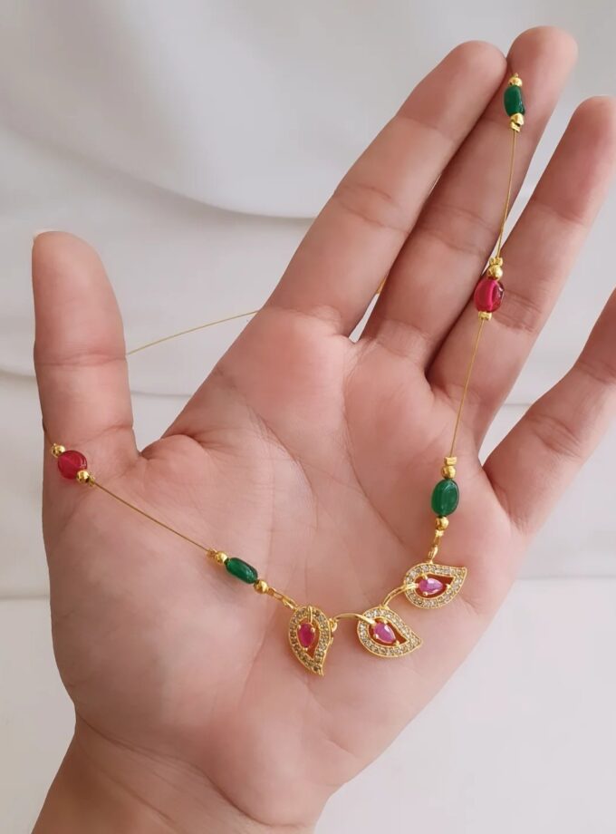 INVISIBLE CHAIN AD STONE-A3287 RUBY GREEN
