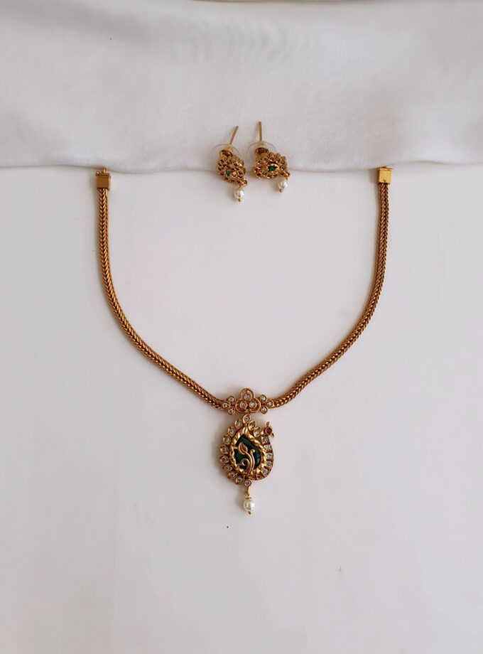 NECKLACE AD STONE PEACOCK-A3289