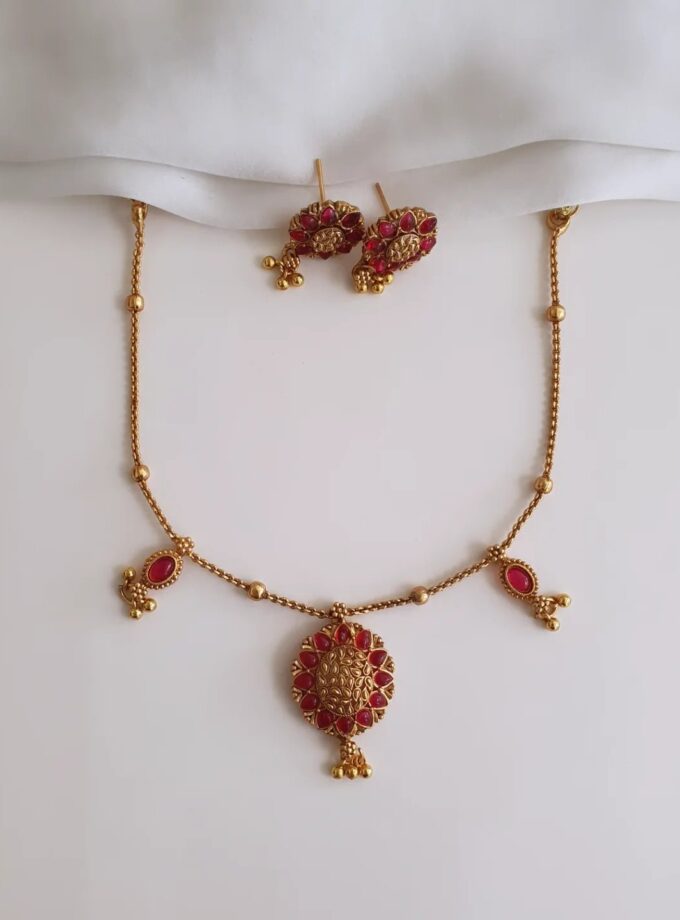 NECKLACE-A3355 RUBY