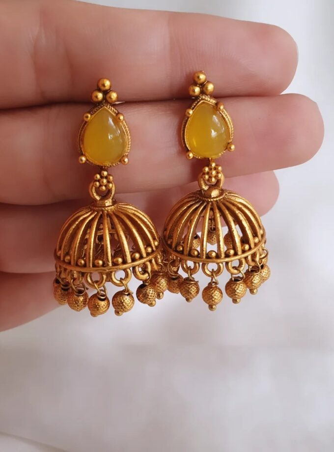 EARRING-E20 DROP YELLOW