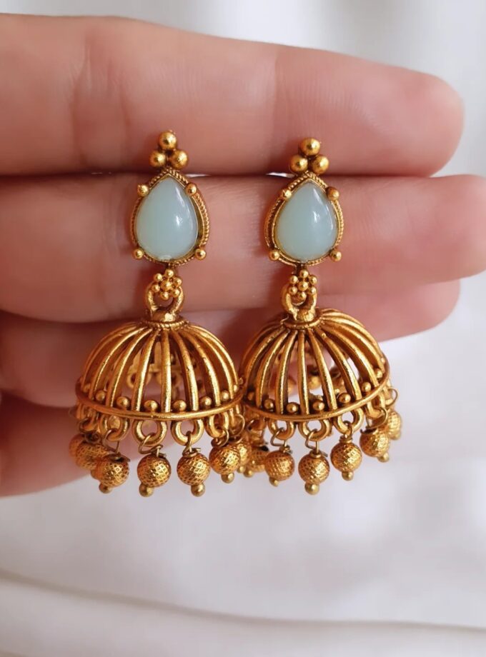 EARRING-E20 DROP AQUA