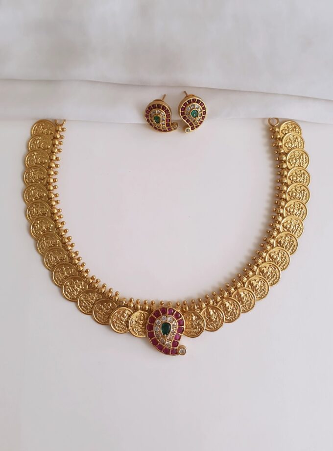 NECKLACE AD STONE COIN-A3367