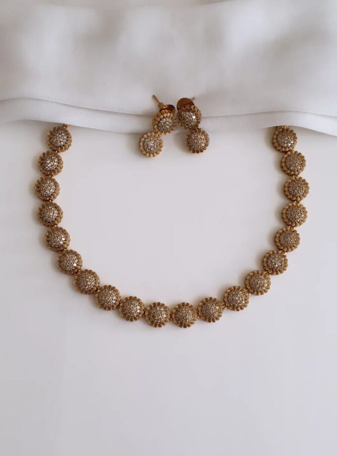 AD STONE NECKLACE PREMIUM-A3424 WHITE